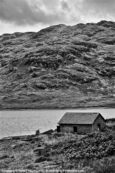 Loch Arklet Boathouse Picture Board by Chris Thaxter