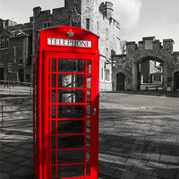Buy canvas prints of Classic British Phone Box at Windsor Castle by Chris Thaxter