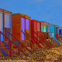Buy canvas prints of Vibrant Seaside Hideaways by Chris Thaxter