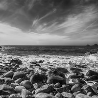 Buy canvas prints of Cot Valley Porth Nanven 4 Black and White by Chris Thaxter