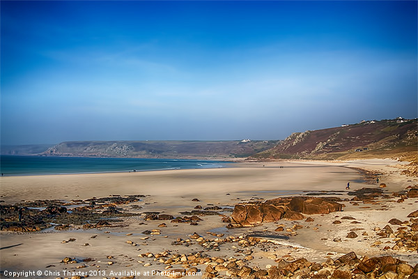 Low tide at Sennen Cove Picture Board by Chris Thaxter