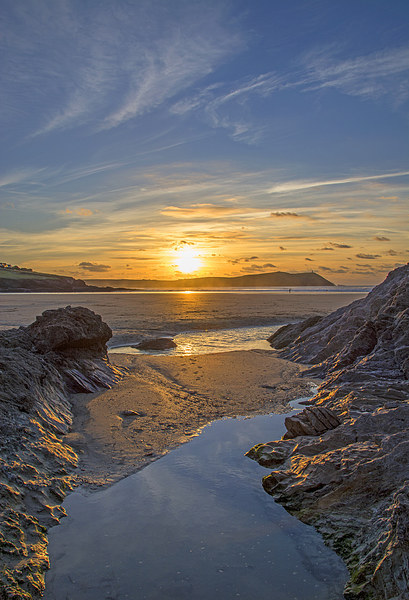 Polzeath Sunset Picture Board by Chris Thaxter