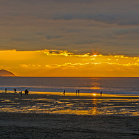 Buy canvas prints of Widemouth Bay Sunset by Chris Thaxter