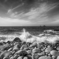 Buy canvas prints of Cot Valley Porth Nanven 5 Black and White by Chris Thaxter