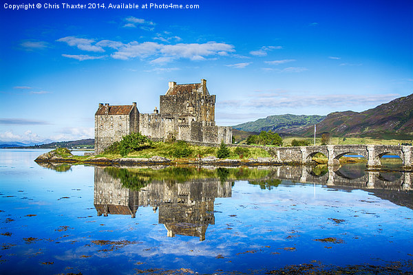 Eilean Donan Reflections 2 Picture Board by Chris Thaxter