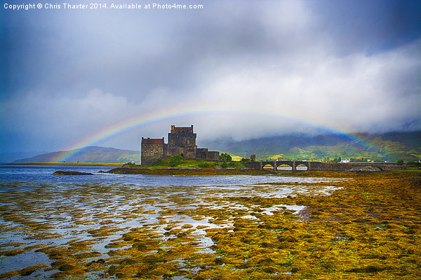 Rainbow over Eilean Donan Castle Picture Board by Chris Thaxter