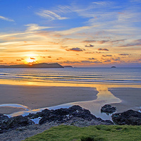 Buy canvas prints of Polzeath Cornwall Sunset by Chris Thaxter