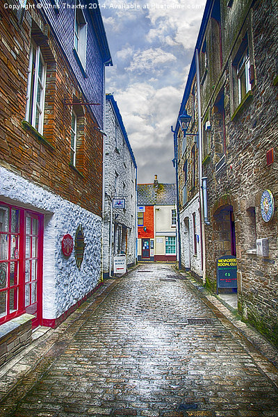 Jetty Street Mevagissey Picture Board by Chris Thaxter