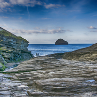 Buy canvas prints of Trebarwith Strand Cornwall by Chris Thaxter