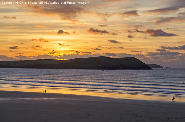 Polzeath Sunset 4 Picture Board by Chris Thaxter