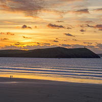 Buy canvas prints of Polzeath Sunset 4 by Chris Thaxter