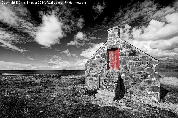 Red Door Milovaig Isle of Skye Picture Board by Chris Thaxter
