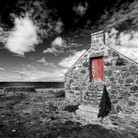 Buy canvas prints of Red Door Milovaig Isle of Skye by Chris Thaxter