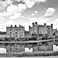 Buy canvas prints of Leeds Castle Black and White by Chris Thaxter