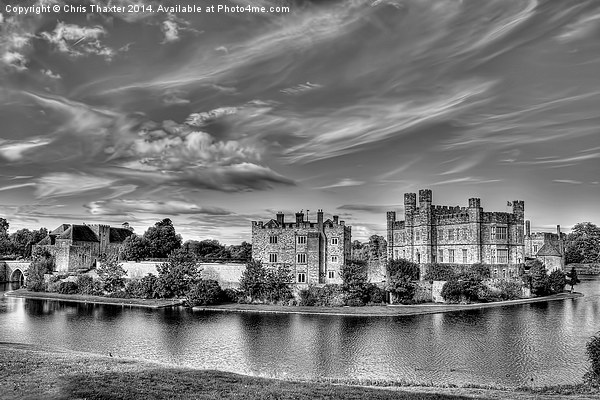 Leeds Castle Black and White 3 Picture Board by Chris Thaxter
