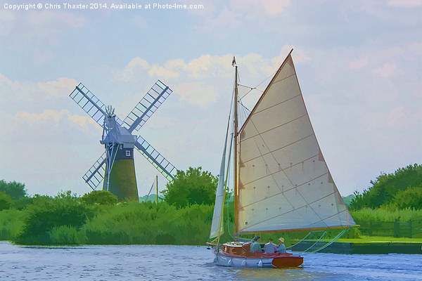 Sailing the Norfolk Broads 2 Picture Board by Chris Thaxter