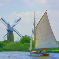 Buy canvas prints of Sailing the Norfolk Broads 2 by Chris Thaxter