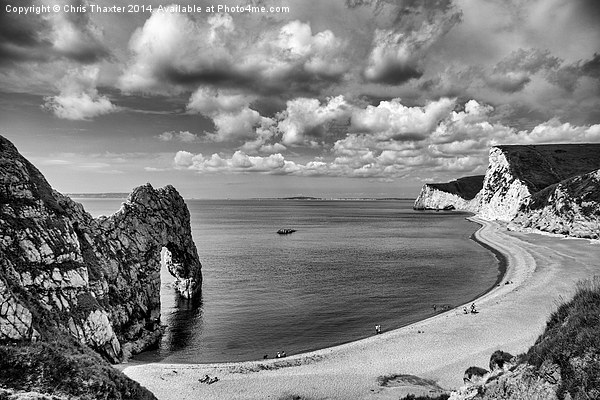  Durdle Door Black and White Picture Board by Chris Thaxter