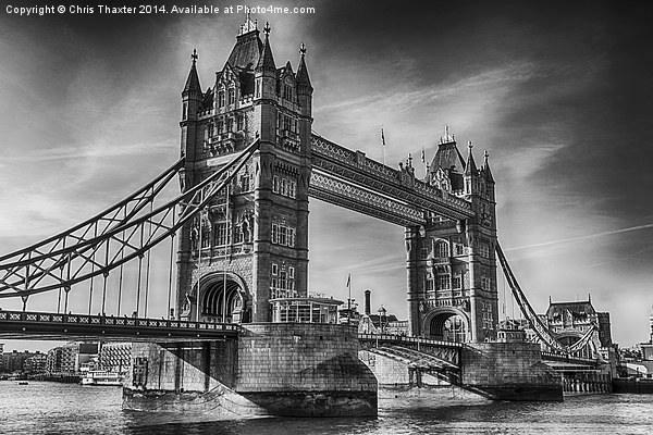 Tower Bridge Black and White  Picture Board by Chris Thaxter