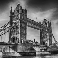 Buy canvas prints of Tower Bridge Black and White  by Chris Thaxter