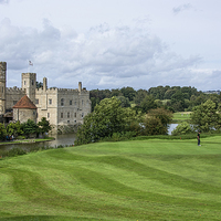 Buy canvas prints of Putting at Leeds Castle Golf Course  by Chris Thaxter