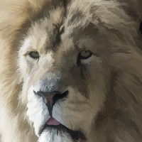 Buy canvas prints of  Lion Portrait Watercolour by Chris Thaxter