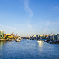 Buy canvas prints of  View from Tower Bridge by Chris Thaxter