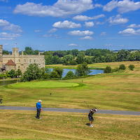 Buy canvas prints of  Teeing Off at Leeds Castle by Chris Thaxter