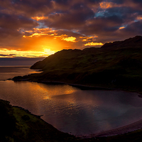 Buy canvas prints of Camas nan Geall Sunset Ardnamurchan Scotland  by Chris Thaxter