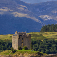 Buy canvas prints of  Castle Stalker Argyll, Scotland by Chris Thaxter