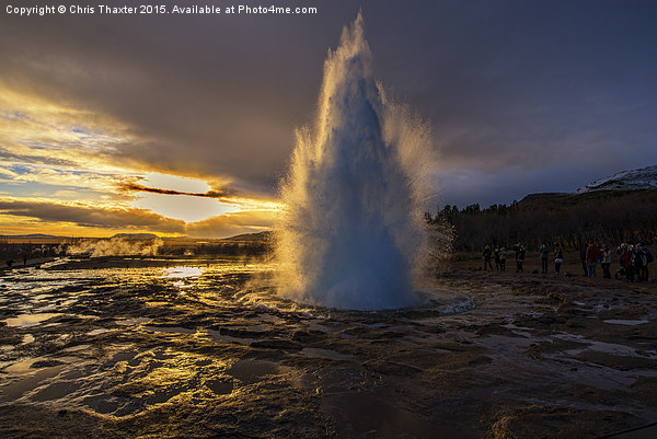  Geysir Sunset Iceland Picture Board by Chris Thaxter