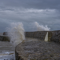 Buy canvas prints of  Waves over the Cobb by Chris Thaxter