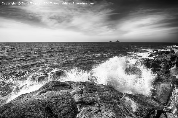 Cot Valley Porth Nanven Black and White Picture Board by Chris Thaxter