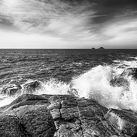 Buy canvas prints of Cot Valley Porth Nanven Black and White by Chris Thaxter