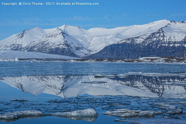 Ice lagoon Reflections Iceland Picture Board by Chris Thaxter