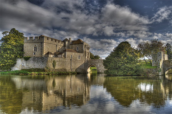 Leeds Castle Reflections Picture Board by Chris Thaxter
