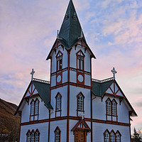 Buy canvas prints of Husavik Church Iceland by Chris Thaxter