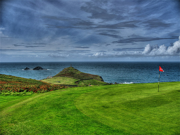 1st Green at Cape Cornwall Golf Club Picture Board by Chris Thaxter