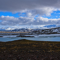 Buy canvas prints of Mount Hekla across lake Bjarnalon by Chris Thaxter