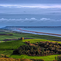 Buy canvas prints of A Majestic View of St Catherines Chapel and Chesil by Chris Thaxter