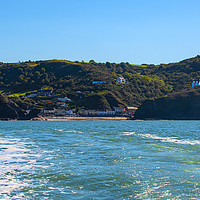 Buy canvas prints of Llangrannog from The sea. by Chris Thaxter