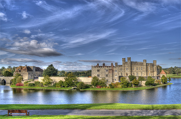 Leeds Castle bench view Picture Board by Chris Thaxter