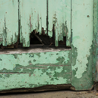 Buy canvas prints of Faded Green Door by Mark Hobson
