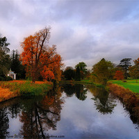 Buy canvas prints of Autumn Reflections at Wrest Park by Bel Menpes