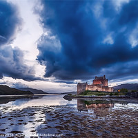 Buy canvas prints of Stormy Skies Eilean Donan Castle by Bel Menpes