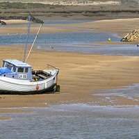 Buy canvas prints of Boat Awaiting the Tide by Bel Menpes
