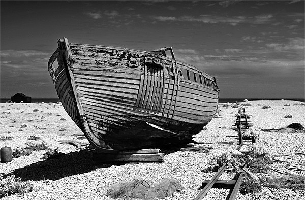Dungeness Decayed Boat Picture Board by Bel Menpes