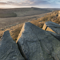 Buy canvas prints of Burbage Rocks Sunset by James Grant