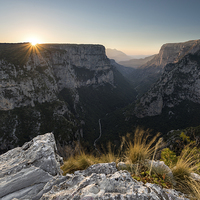 Buy canvas prints of  Vikos Gorge Sunset by James Grant