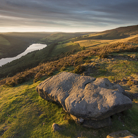 Buy canvas prints of  Ladybower and Derwent Edge by James Grant